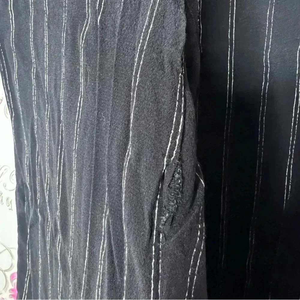 Wilfred pants capris linen wide leg light weight pin striped with bow tie up